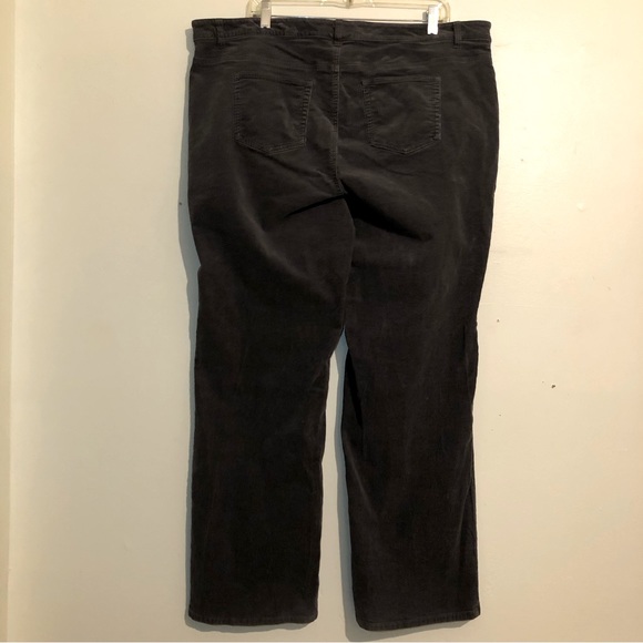 Charter Club Dark Gray Corduroy Pants with Flat Front, Straight Leg, size 20W - Picture 5 of 10